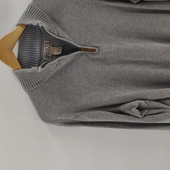 Duluth Trading Co Gray Pullover Quarter Zip Sweater Size Large Long Sleeve - Picture 3 of 5